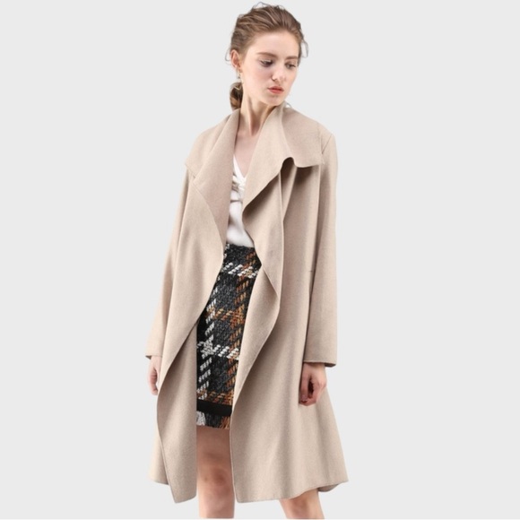 Beige Belted Coat - Picture 10 of 11